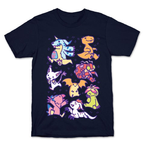 Digital Monsters Pattern T-Shirt